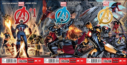Avengers #1 #2 & #3 covers