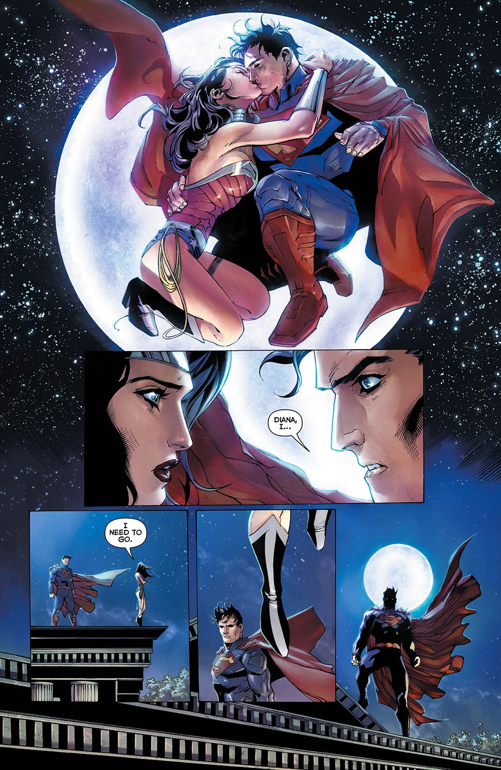 superman and wonder woman kiss new 52