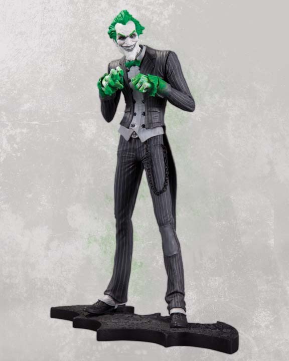 the joker black and white statue