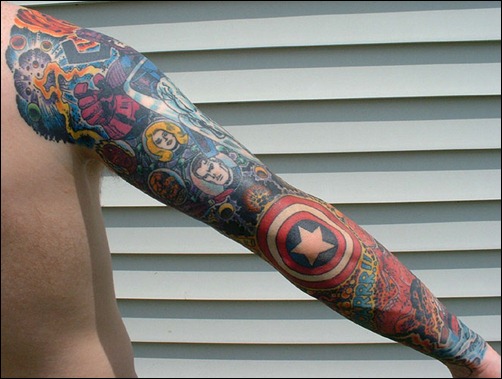 Jack Kirby inspired full sleeve tattoo