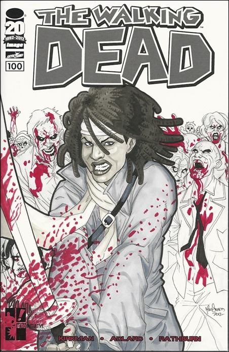 Walking Dead #100 dos Santos Sketch Cover